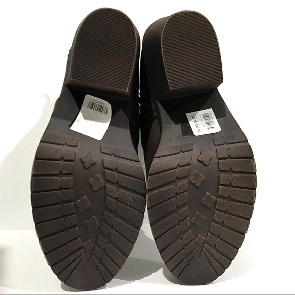 NWT Strappy Sweater Cuff Chunky Heel Ankle Boots - Picture 15 of 16